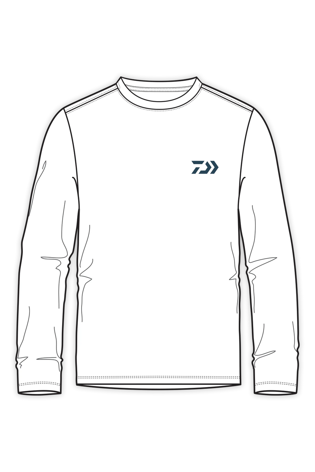 D-Vec Wahoo Fill Logo Wht Ls T-Shirt